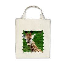 Giraffe Photo Grocery Tote Bag