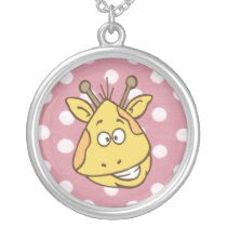 Giraffe Polka Dot Necklace (in pink and blue) necklaces