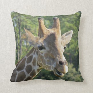 Giraffe Portrait Throw Pillow