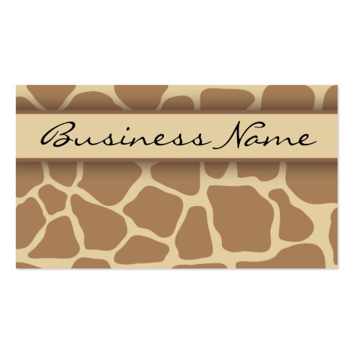 Giraffe Print Business Card (back side)