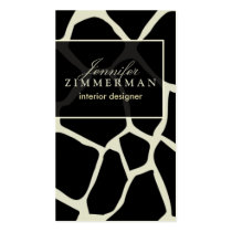 Giraffe Print Designer Business Card :: Black
