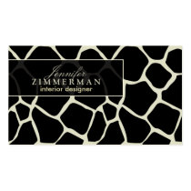 Giraffe Print Designer Business Card :: Black