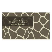 Giraffe Print Designer Business Card :: Taupe