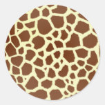 Giraffe Print Envelope Seal Round Sticker