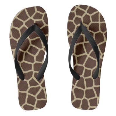 Giraffe Print Flip Flops