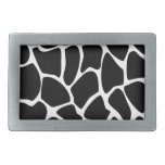 Giraffe Print Pattern. Animal Print Design, Black. Belt Buckle
