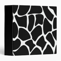 Giraffe Print Pattern. Animal Print Design, Black 3 Ring Binder