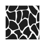 Giraffe Print Pattern. Animal Print Design, Black. Gallery Wrap Canvas