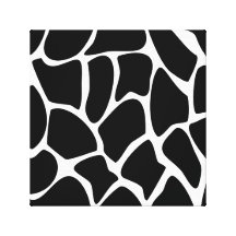 Giraffe Print Pattern. Animal Print Design, Black. Gallery Wrap Canvas