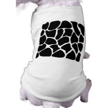 Giraffe Print Pattern. Animal Print Design, Black Pet T-shirt