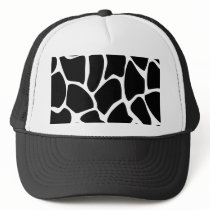 Giraffe Print Pattern. Animal Print Design, Black Mesh Hats