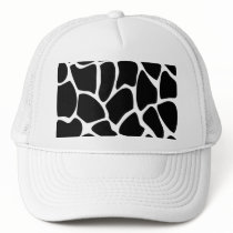 Giraffe Print Pattern. Animal Print Design, Black Mesh Hats