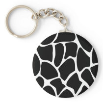 Giraffe Print Pattern. Animal Print Design, Black Keychains