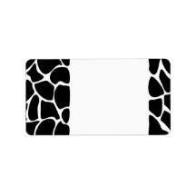 Giraffe Print Pattern. Animal Print Design, Black Personalized Address Labels