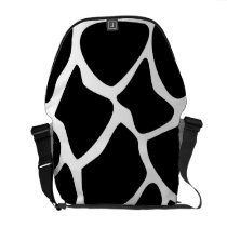 Giraffe Print Pattern. Animal Print Design, Black. Commuter Bag