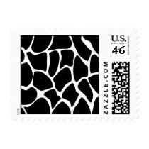 Giraffe Print Pattern. Animal Print Design, Black Postage
