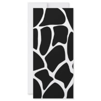 Giraffe Print Pattern. Animal Print Design, Black Rack Card Template