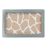Giraffe Print Pattern in Beige. Rectangular Belt Buckles