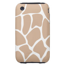 Giraffe Print Pattern in Beige. Tough iPhone 3 Cases
