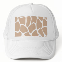 Giraffe Print Pattern in Beige. Trucker Hat