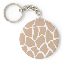 Giraffe Print Pattern in Beige. Keychains