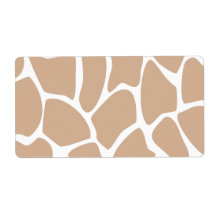 Giraffe Print Pattern in Beige. Custom Shipping Label
