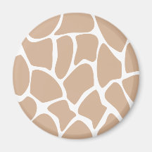 Giraffe Print Pattern in Beige. Refrigerator Magnet
