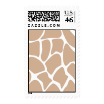 Giraffe Print Pattern in Beige. Postage Stamp