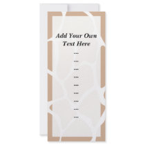 Giraffe Print Pattern in Beige. Rack Card Design
