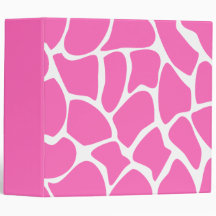 Giraffe Print Pattern in Bright Pink. Binders