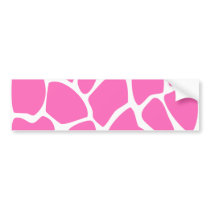 Giraffe Print Pattern in Bright Pink. Bumper Sticker