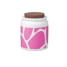 Giraffe Print Pattern in Bright Pink. Candy Jar