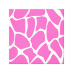 Giraffe Print Pattern in Bright Pink. Gallery Wrapped Canvas