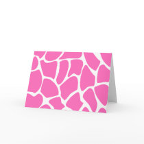Giraffe Print Pattern in Bright Pink. Greeting Cards