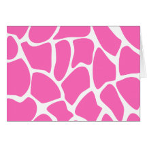 Giraffe Print Pattern in Bright Pink. Greeting Cards