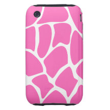Giraffe Print Pattern in Bright Pink. Tough iPhone 3 Cases