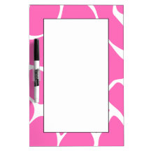 Giraffe Print Pattern in Bright Pink. Dry Erase Whiteboard