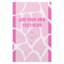 Giraffe Print Pattern in Bright Pink. Personalized Flyer