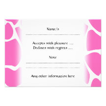 Giraffe Print Pattern in Bright Pink. Invite