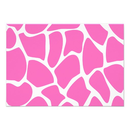 Giraffe Print Pattern in Bright Pink. Invite