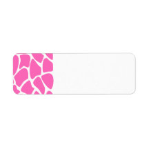 Giraffe Print Pattern in Bright Pink. Return Address Label