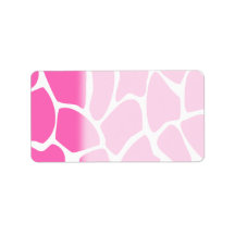 Giraffe Print Pattern in Bright Pink. Personalized Address Label