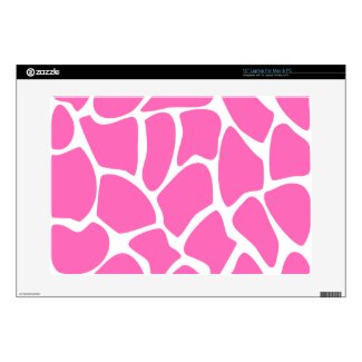 Giraffe Print Pattern in Bright Pink. Laptop Skins