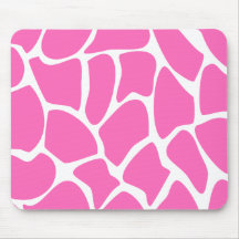 Giraffe Print Pattern in Bright Pink. Mouse Pads