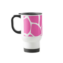 Giraffe Print Pattern in Bright Pink. Mugs