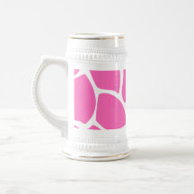 Giraffe Print Pattern in Bright Pink. Mugs