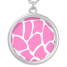 Giraffe Print Pattern in Bright Pink. Custom Jewelry