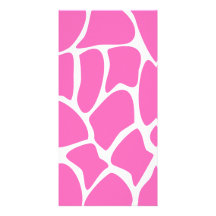 Giraffe Print Pattern in Bright Pink. Custom Photo Card