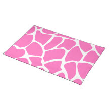 Giraffe Print Pattern in Bright Pink. Place Mats