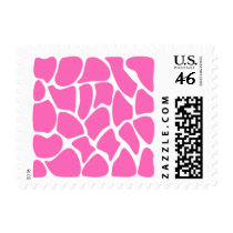 Giraffe Print Pattern in Bright Pink. Postage Stamp